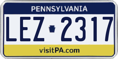 PA license plate LEZ2317