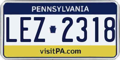 PA license plate LEZ2318