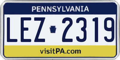 PA license plate LEZ2319