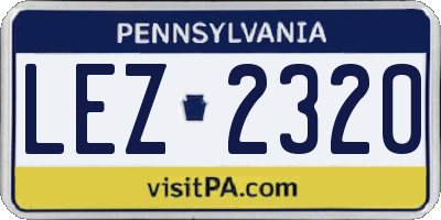 PA license plate LEZ2320