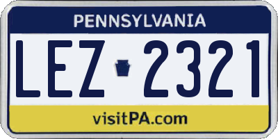 PA license plate LEZ2321