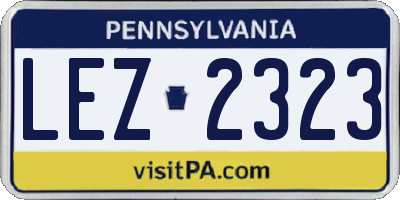 PA license plate LEZ2323