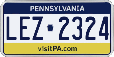 PA license plate LEZ2324