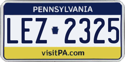 PA license plate LEZ2325