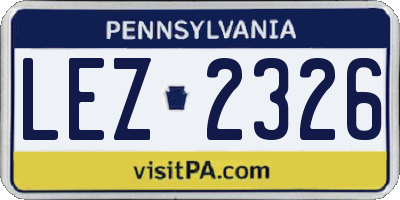 PA license plate LEZ2326