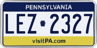 PA license plate LEZ2327