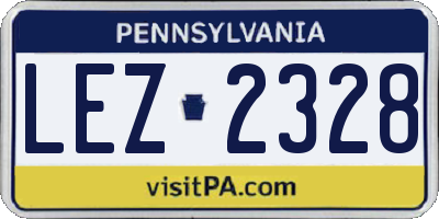 PA license plate LEZ2328