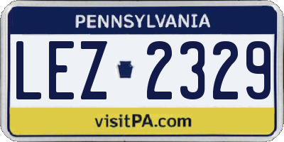 PA license plate LEZ2329