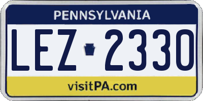 PA license plate LEZ2330