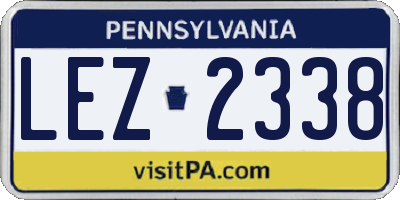 PA license plate LEZ2338