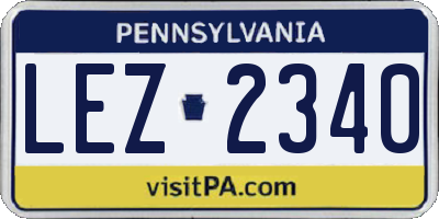 PA license plate LEZ2340
