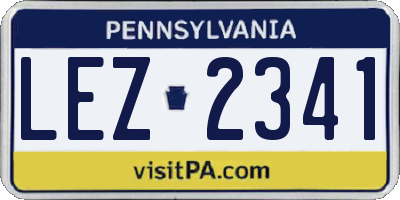 PA license plate LEZ2341