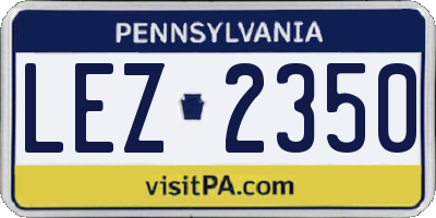 PA license plate LEZ2350