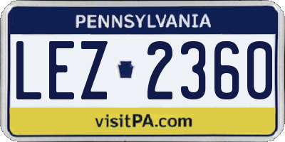 PA license plate LEZ2360