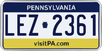 PA license plate LEZ2361