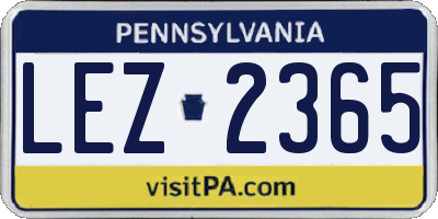 PA license plate LEZ2365