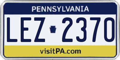 PA license plate LEZ2370
