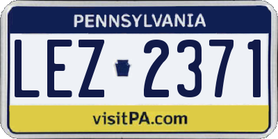 PA license plate LEZ2371