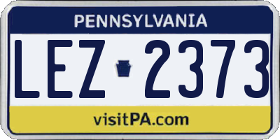 PA license plate LEZ2373