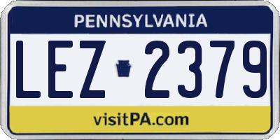 PA license plate LEZ2379