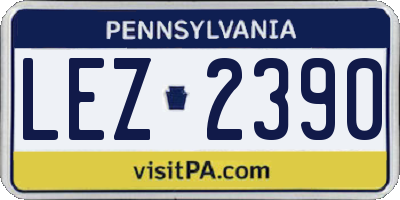 PA license plate LEZ2390