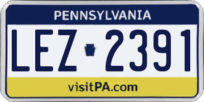 PA license plate LEZ2391