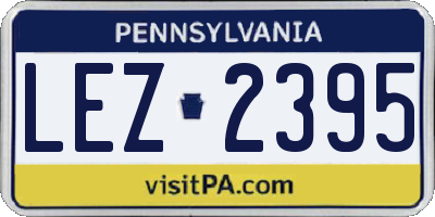 PA license plate LEZ2395