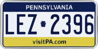 PA license plate LEZ2396