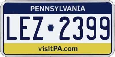 PA license plate LEZ2399