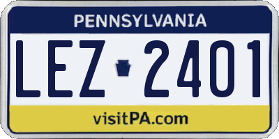 PA license plate LEZ2401