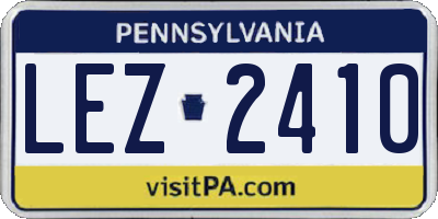 PA license plate LEZ2410