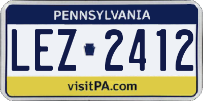 PA license plate LEZ2412