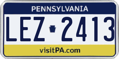 PA license plate LEZ2413