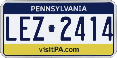 PA license plate LEZ2414