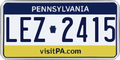 PA license plate LEZ2415