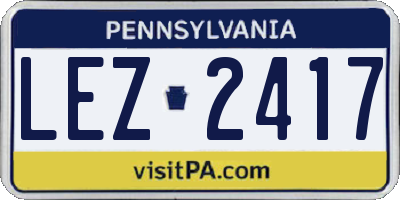PA license plate LEZ2417
