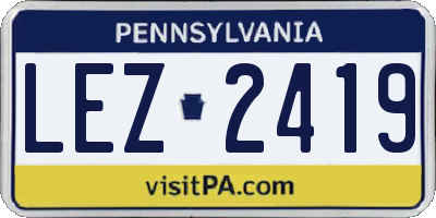 PA license plate LEZ2419