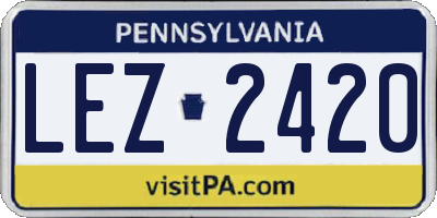 PA license plate LEZ2420