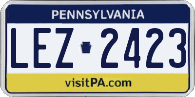 PA license plate LEZ2423