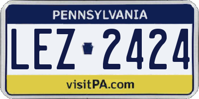 PA license plate LEZ2424