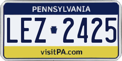 PA license plate LEZ2425