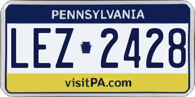PA license plate LEZ2428