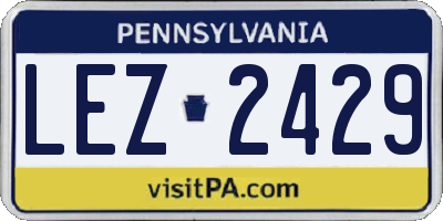 PA license plate LEZ2429