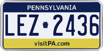 PA license plate LEZ2436
