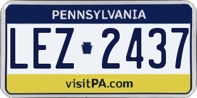 PA license plate LEZ2437