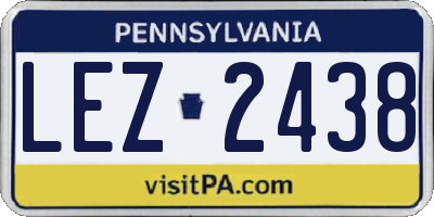 PA license plate LEZ2438