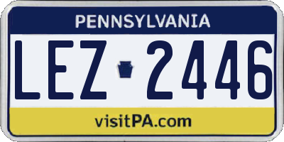 PA license plate LEZ2446
