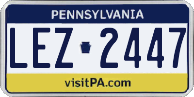 PA license plate LEZ2447