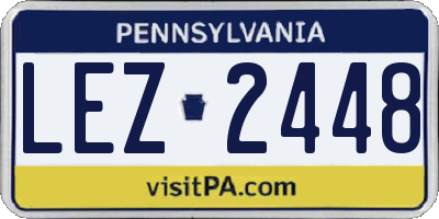 PA license plate LEZ2448