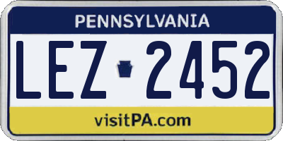 PA license plate LEZ2452